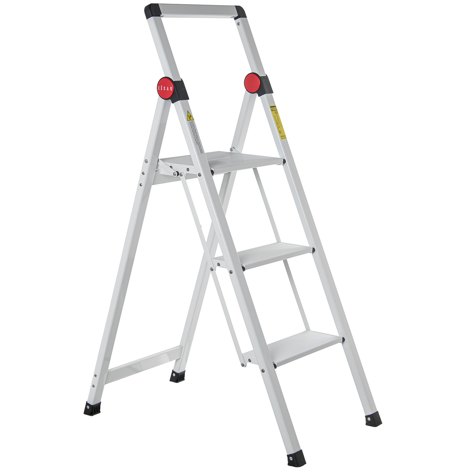 ESCALERA ALUMINIO BLANCO 3 PELDAÑOS 41X48X82,5CM ABIERTA