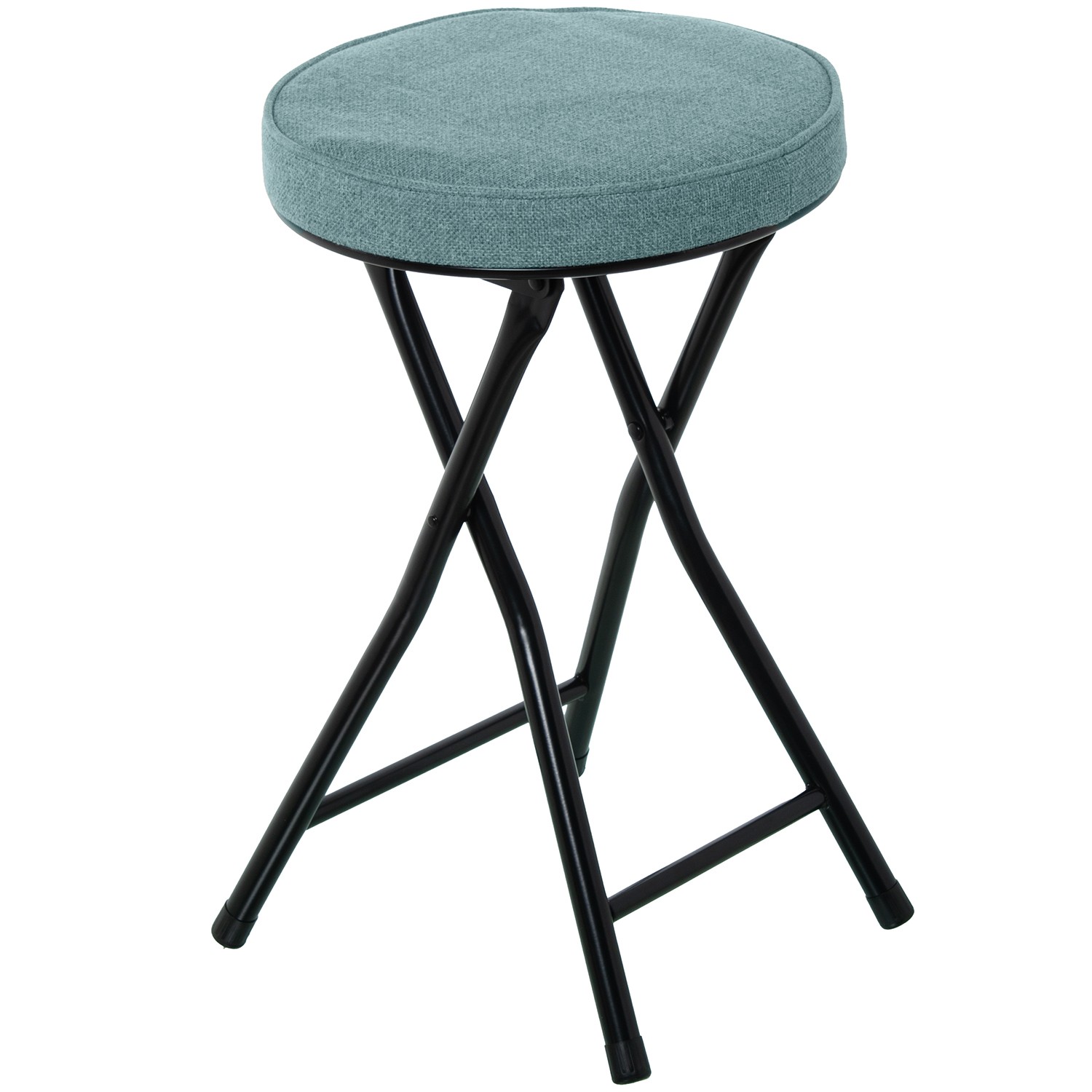 TABURETE PLEGABLE METAL NEGROTELA BEIGE