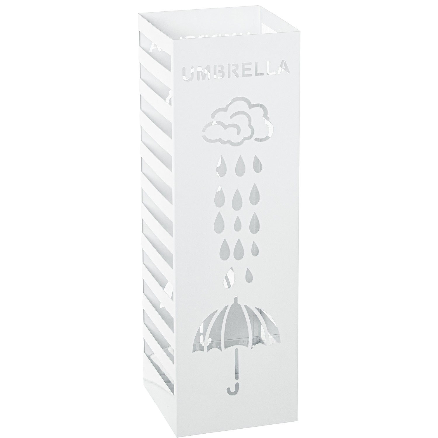 PARAGUERO METAL CUADRADO BLANCADO LLUVIA