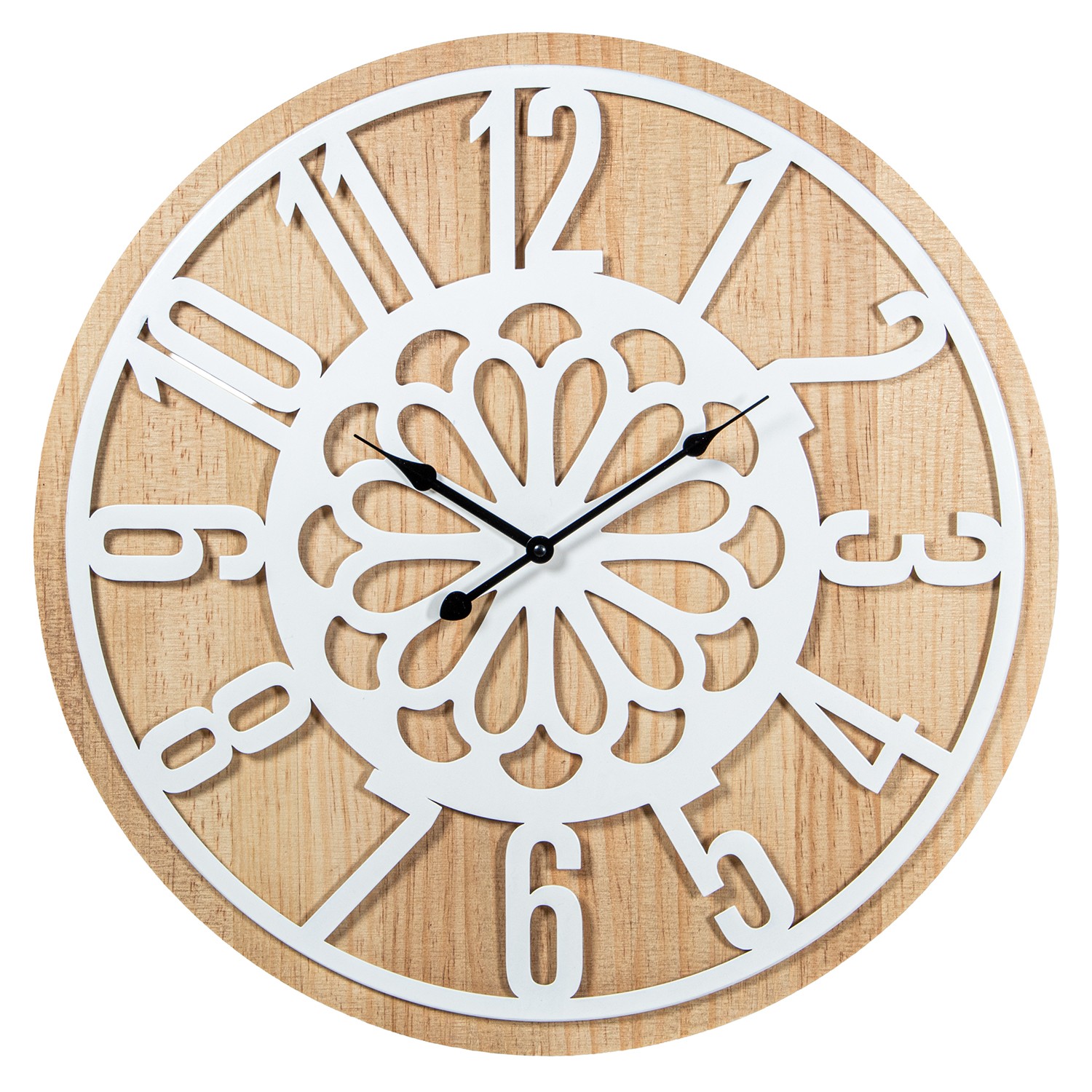 RELOJ PARED ø60CM MADERA DM