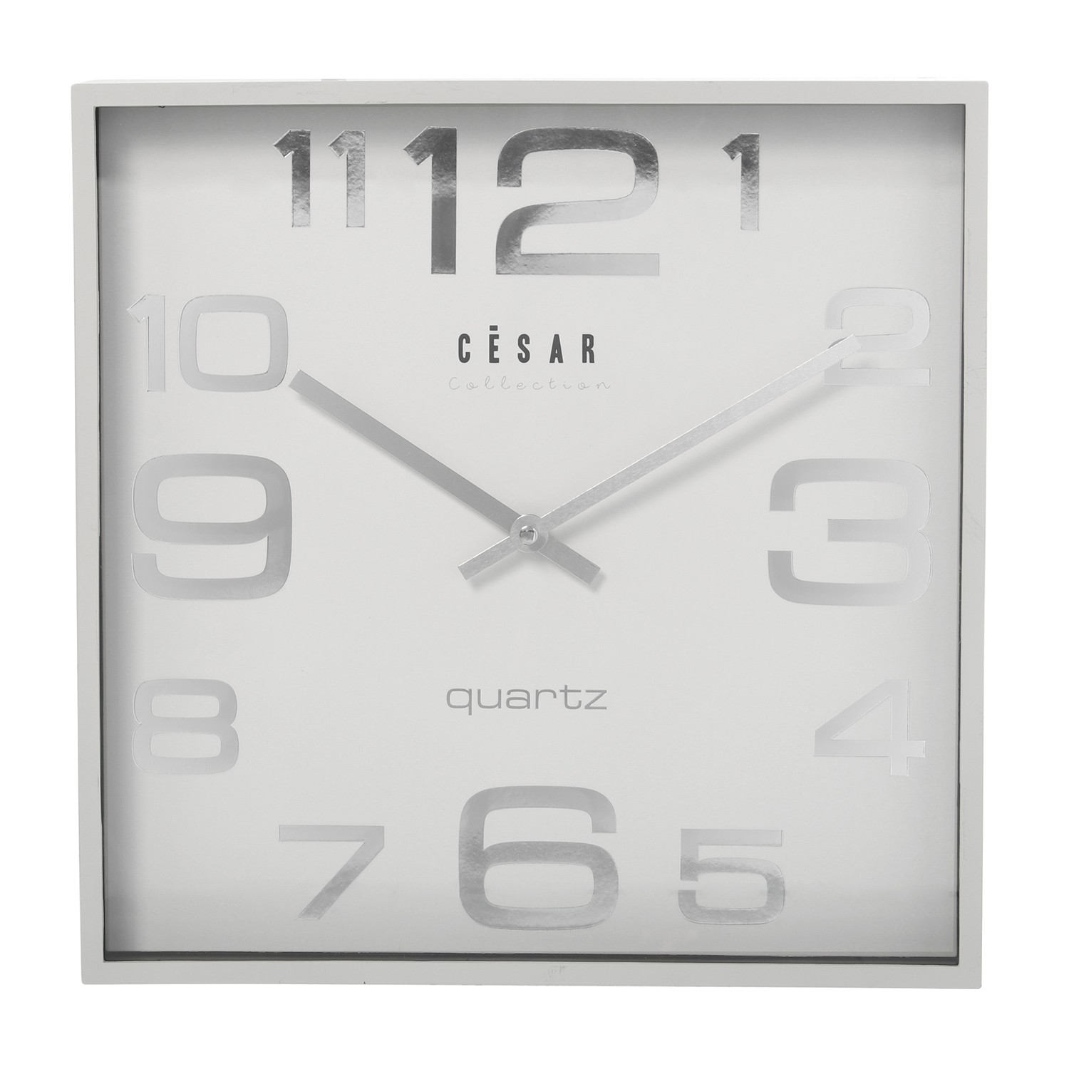 RELOJ PARED ACRÍLICO BLANCO FILO PLATA-MVTO.SEGUNDERO CONTI