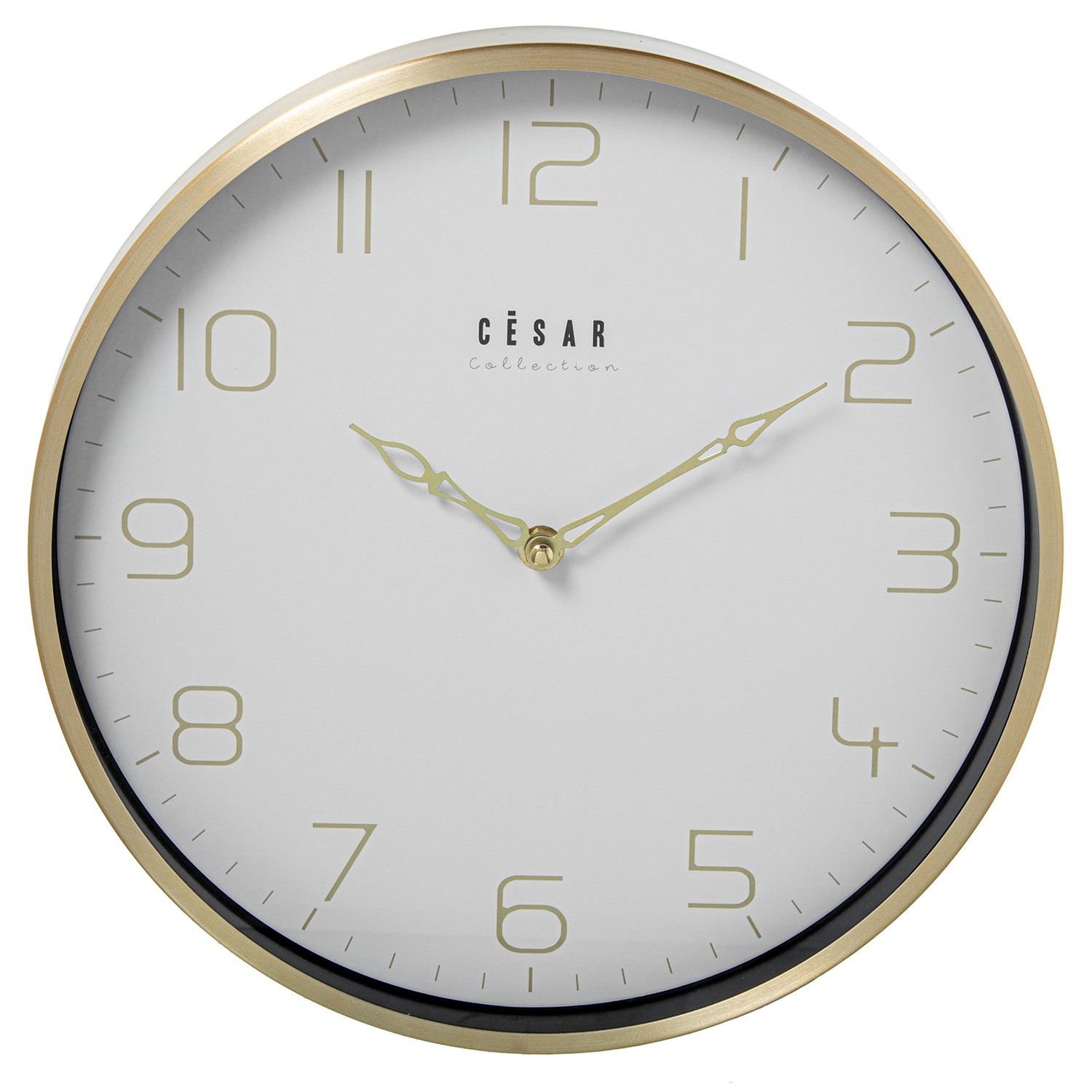 RELOJ PARED ALUMINIO 30CM MARCO DORADO