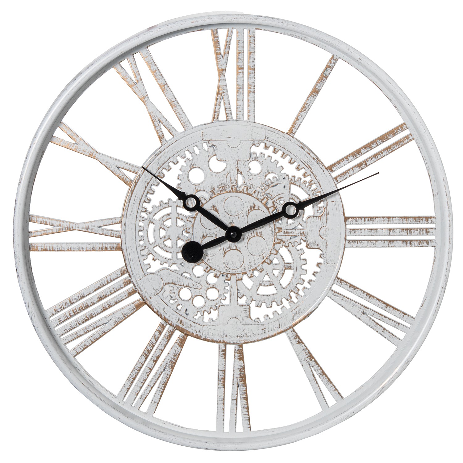 RELOJ PARED ACRÍLICO 51CM BLANTO MADERA CLARA