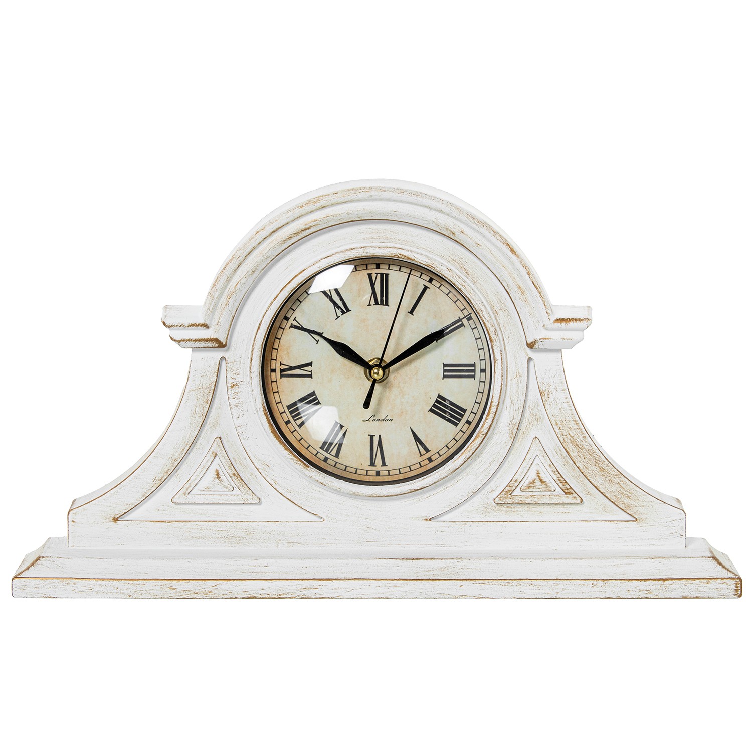 RELOJ SOBREMESA ACRÍLICO BLANCCO/DORADO