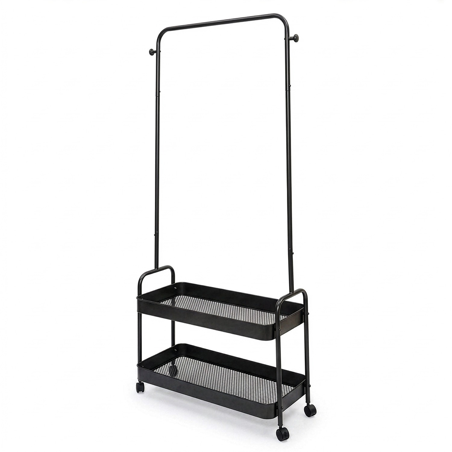 CARRITO ALMACENAMIENTO METAL NLANCO PERCHERO+2 BALDAS