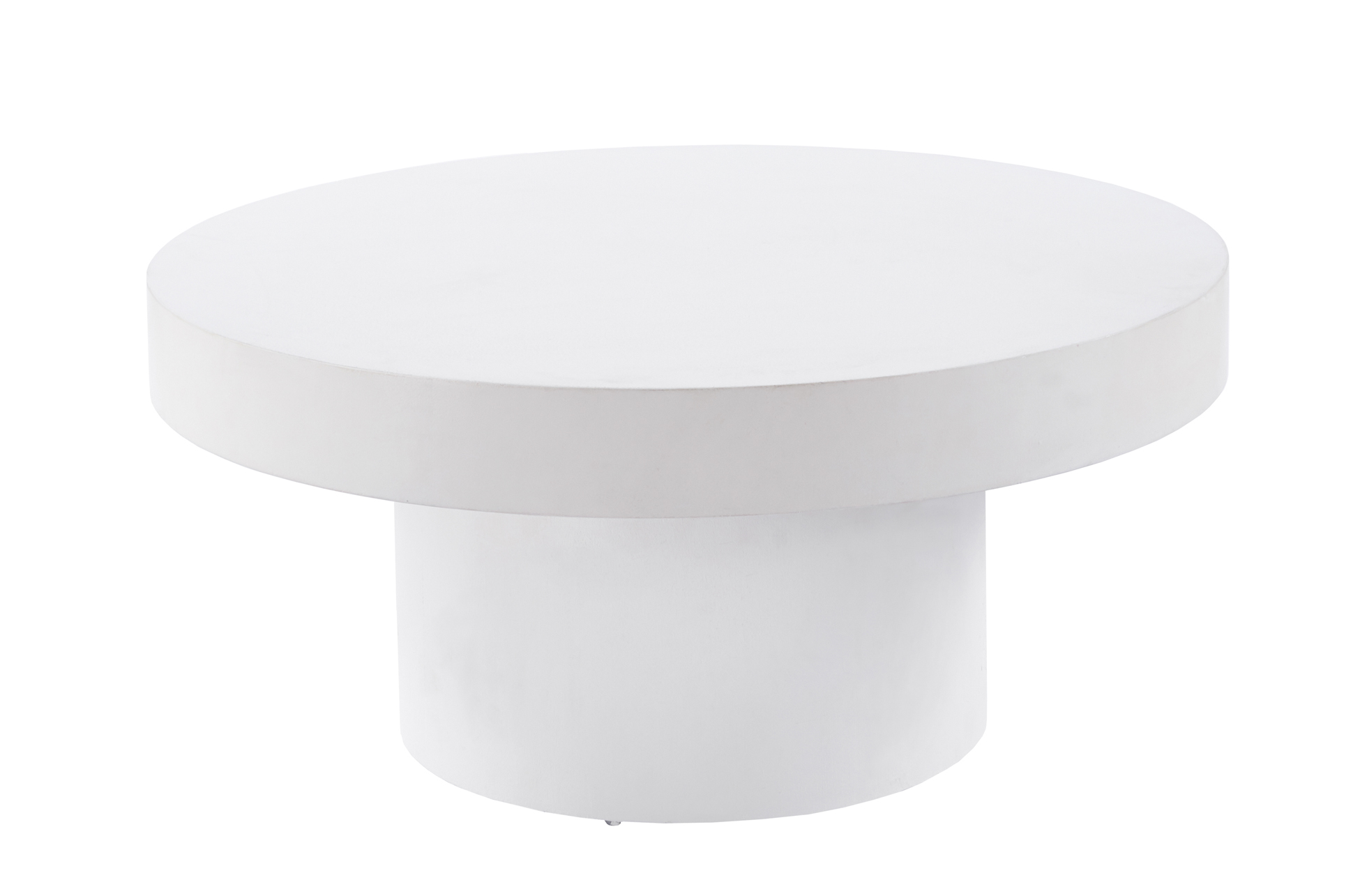 MESA BAJA REDONDA 66 CM MICROCEMENTO BLANCO - Imagen 2