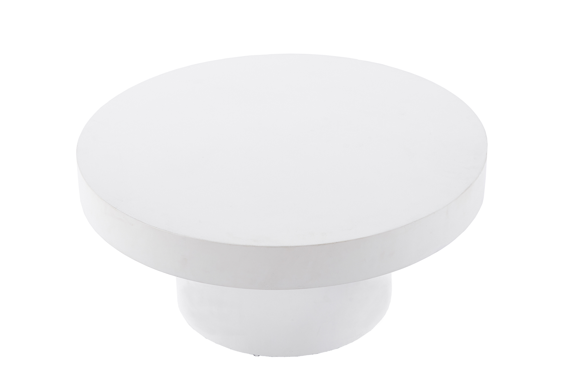 MESA BAJA REDONDA 66 CM MICROCEMENTO BLANCO - Imagen 3