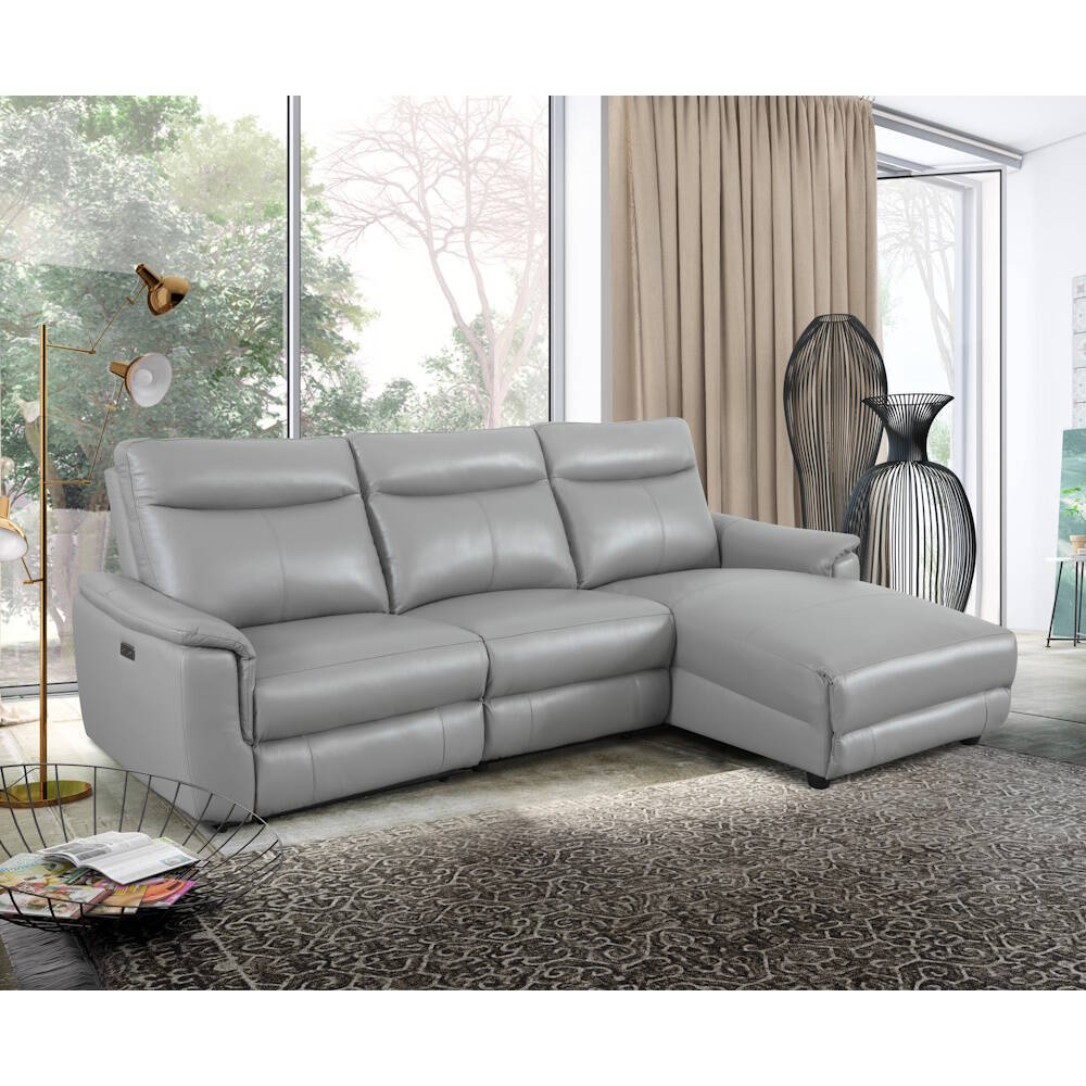 CHAISELONGUE MOD. ADANA VF/ DCHA PIEL GRIS - Imagen 2