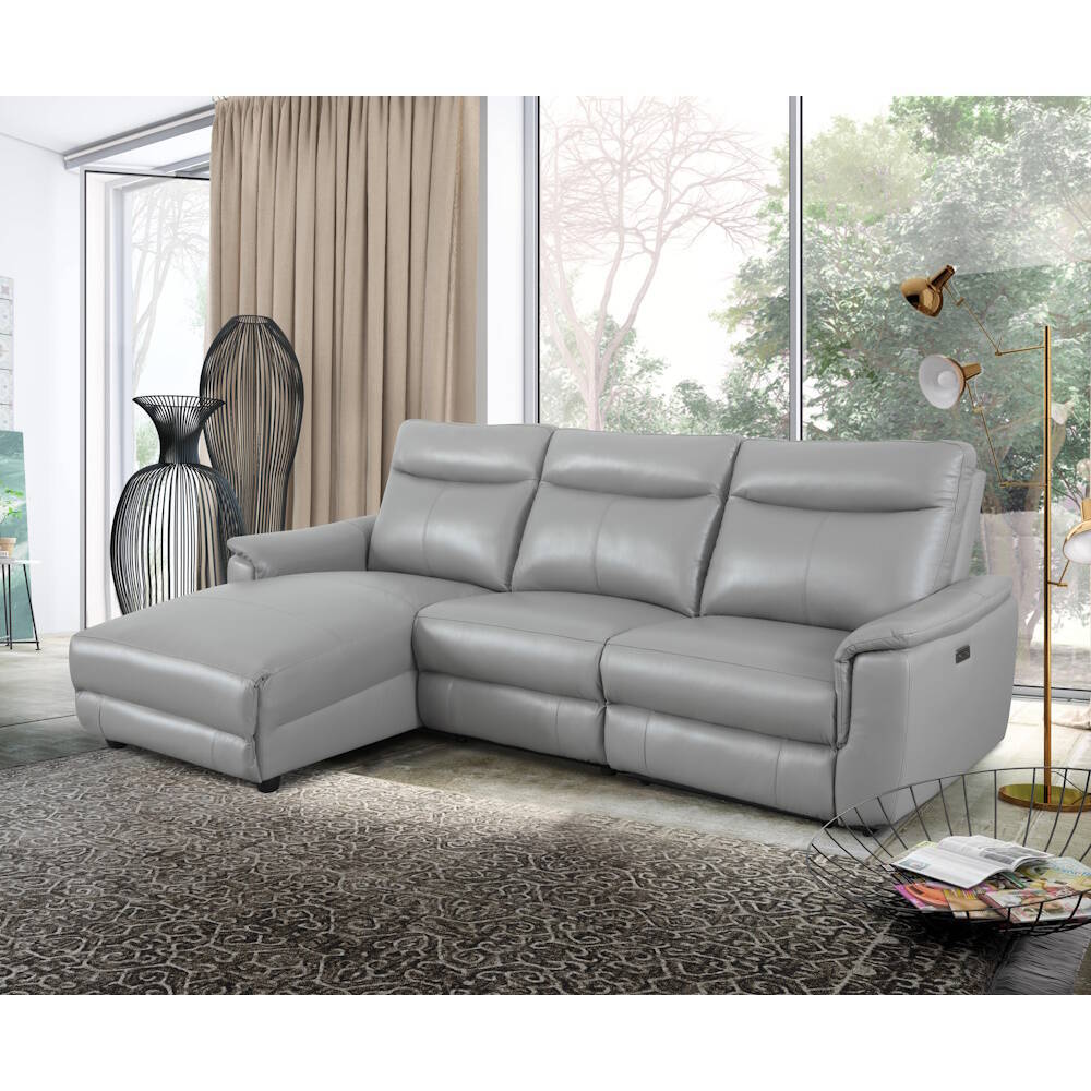 CHAISELONGUE MOD. ADANA VF/ IZDA PIEL GRIS - Imagen 2