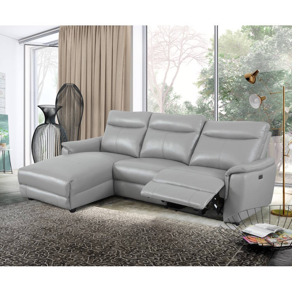 CHAISELONGUE MOD. ADANA VF/ IZDA PIEL GRIS - Imagen 3
