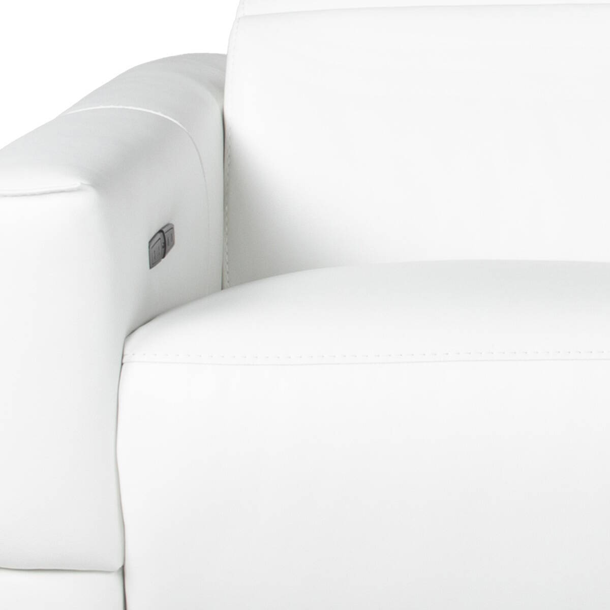 CHAISELONGUE VF IZQUIERDA MOD. ALICIA PIEL C/ BLANCO 1 RELAX ELECTRICO - Imagen 2