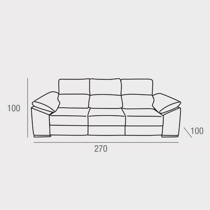 SOFA 3 PL. MOD. AMORGOS TELA C/ GRIS (NUEVA TELA) TELA KONGO 11 - Imagen 9