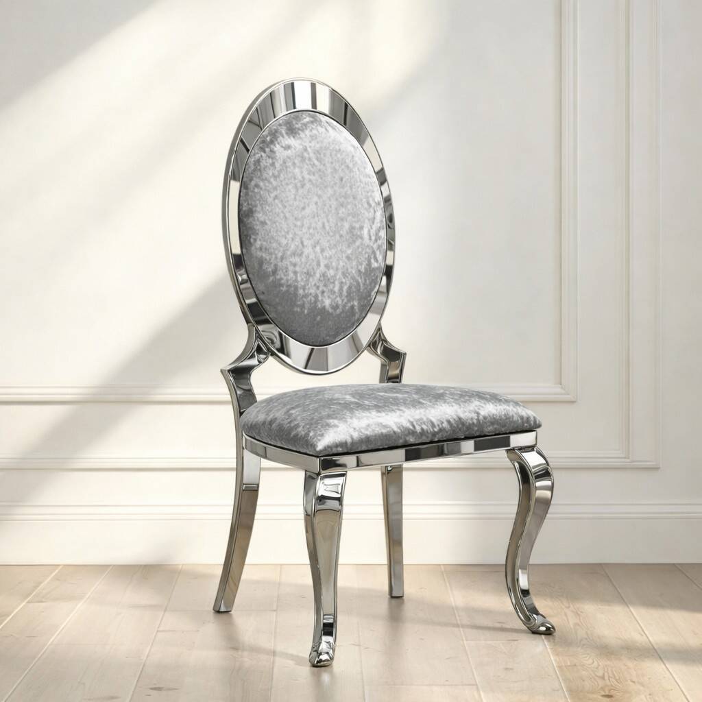 SILLA MOD. BASTET TELA GRIS - PATA CROMO SE SIRVE EN CAJAS DE 4 UDS