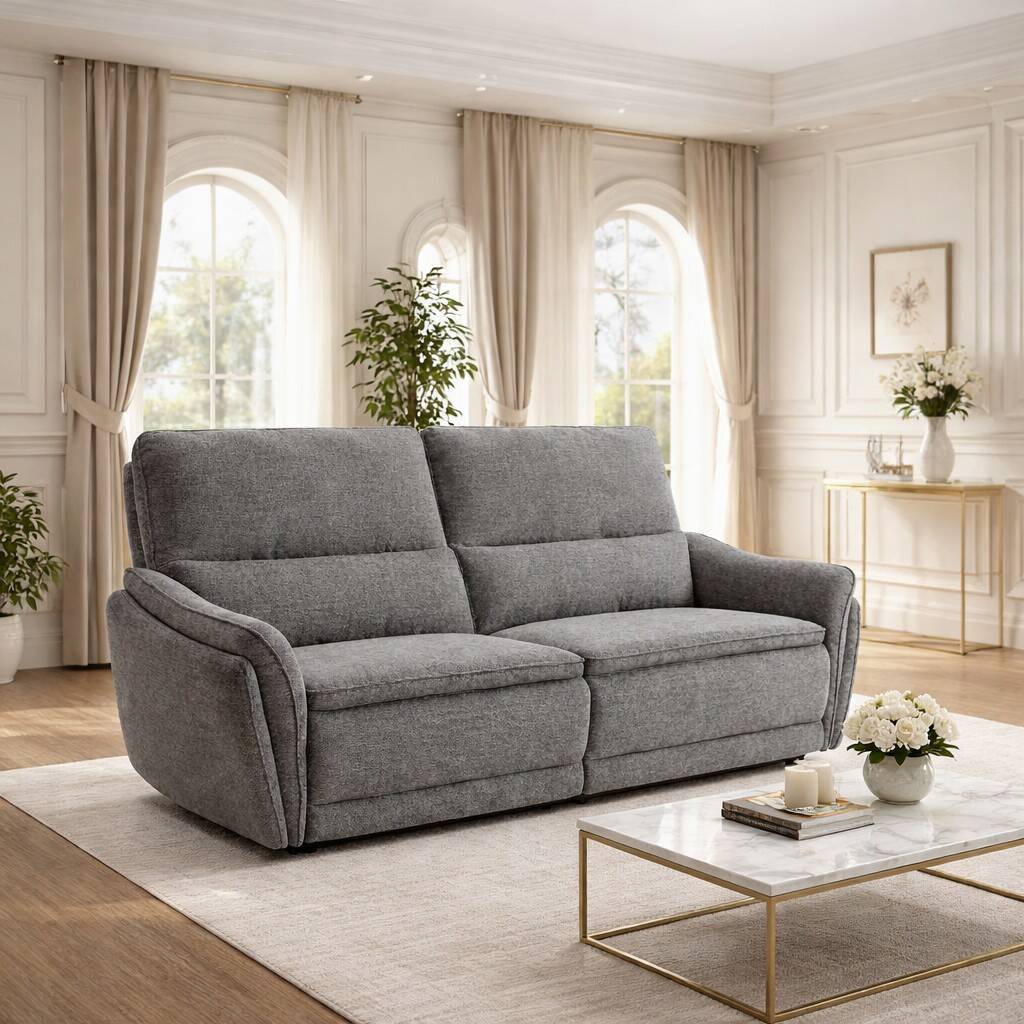 SOFA 3 PL. MOD. BINTER TELA C/ GRIS OSCURO 2 RELAX ELECTRICO 4 MOTORES - Sistema gravedad cero