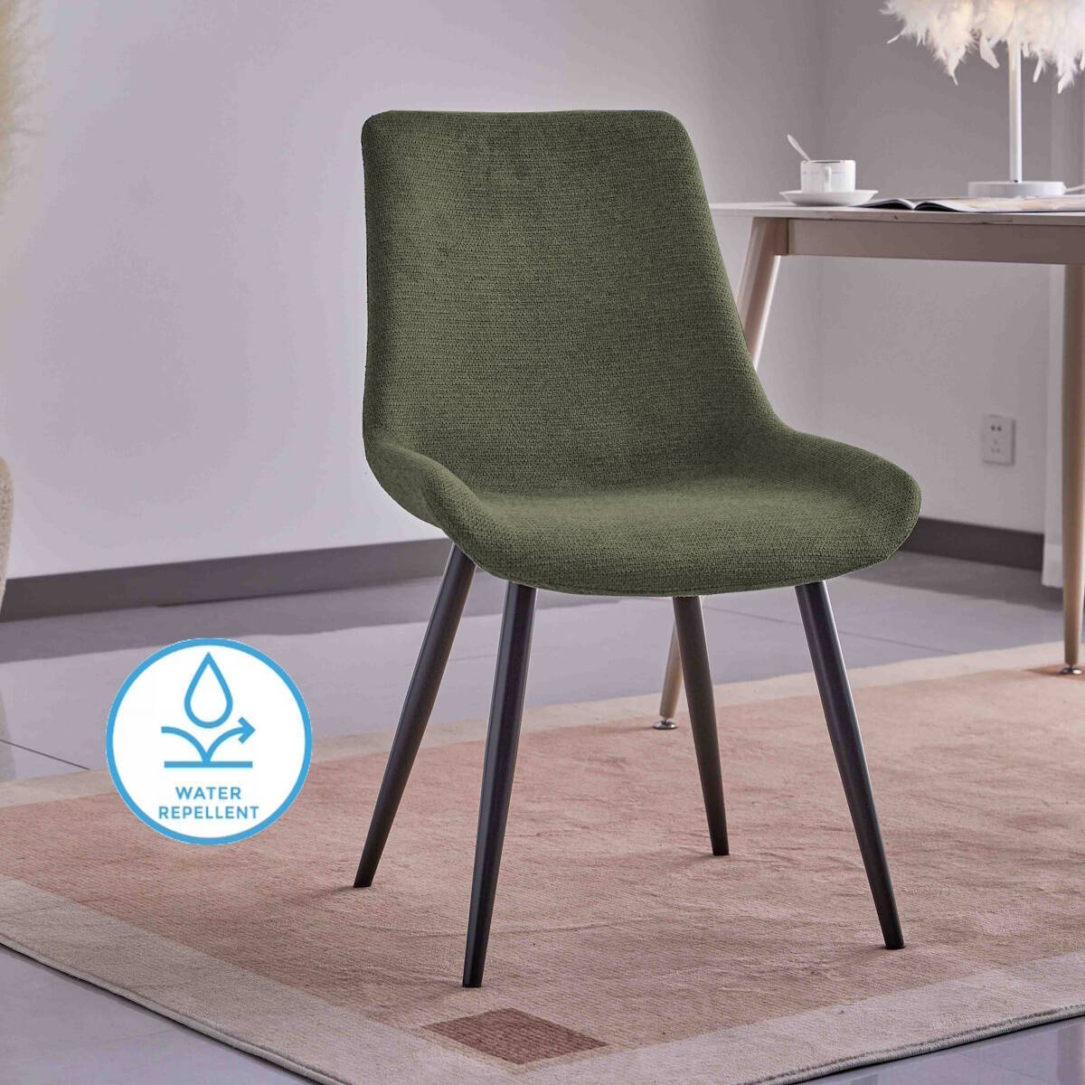 SILLA MOD. DEREK TELA C/ VERDE - PATA NEGRA SE SIRVE EN CAJAS DE 4 UDS