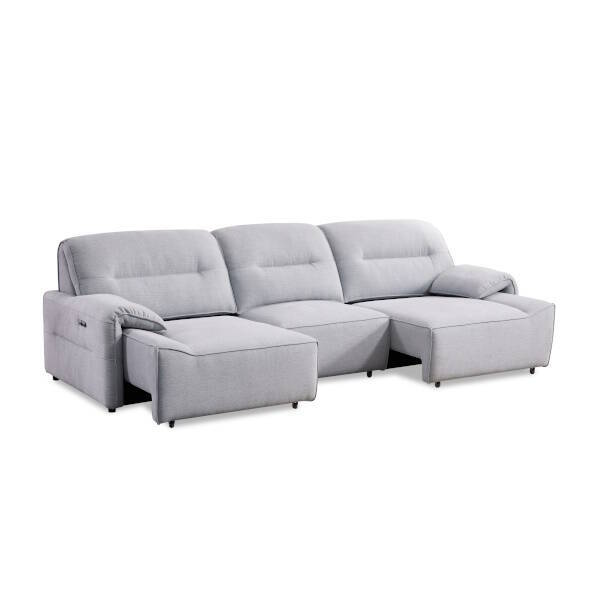 SOFA 3 PL. MAXI MOD. EVAN TELA C/ GRIS CLARO ASIENTOS EXTR. ELECTRICOS 2 MODULOS DE BRAZO + MODULO CENTRAL - Imagen 3