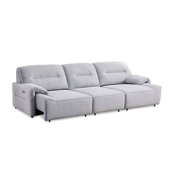 SOFA 3 PL. MAXI MOD. EVAN TELA C/ GRIS CLARO ASIENTOS EXTR. ELECTRICOS 2 MODULOS DE BRAZO + MODULO CENTRAL - Imagen 4