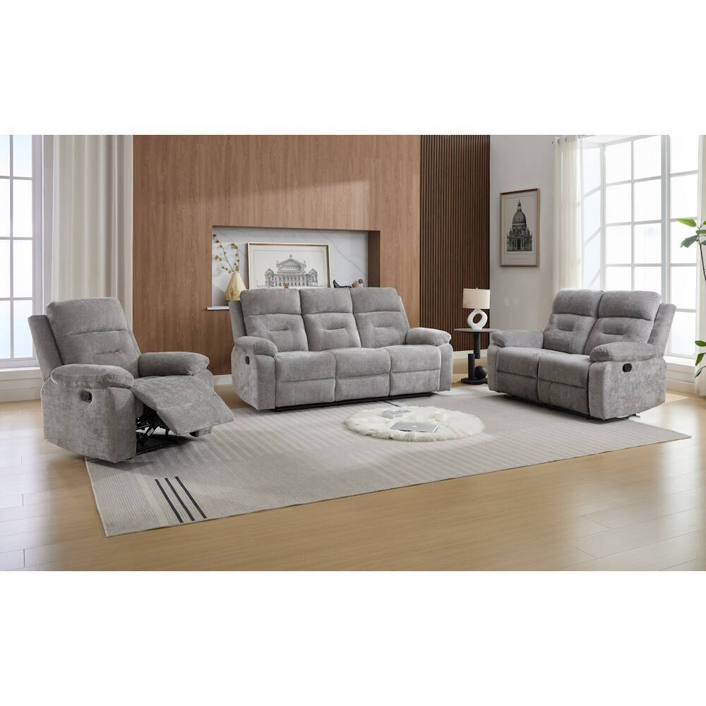 SOFA 2PL. RELAX MOD. EVERLY TELA C/ GRIS RELAX MANUAL - Imagen 3