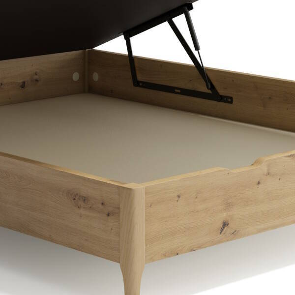 CANAPE MOD. FRANCIA 135*190 C/ ROBLE ARTISAN - TAPA VAINILLA Canape abatible madera con pata alta - Imagen 3