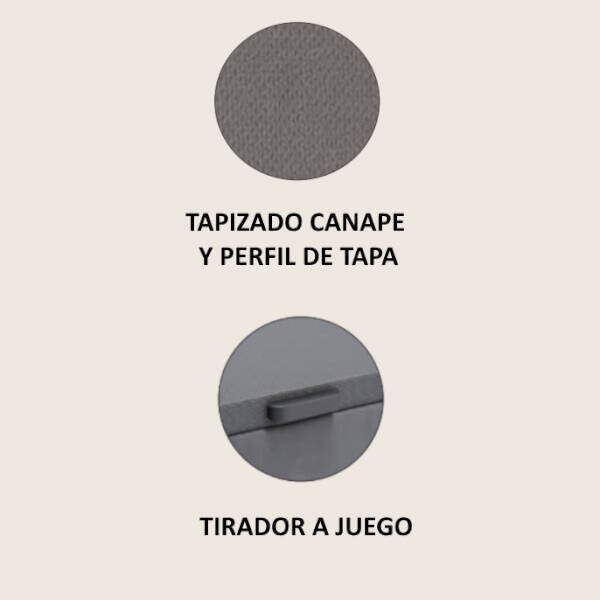 CANAPE MOD. HUNGRIA 135*190 C/ GRIS - TAPA PERFILADA GRIS Canape abatible tapizado - tapa perfilada - Imagen 3