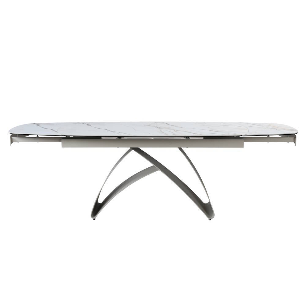 MESA COMEDOR EXTENSIBLE MOD. KAYLA (160/240 CM) PATA CREMA SOBRE CERAMICO - Imagen 2