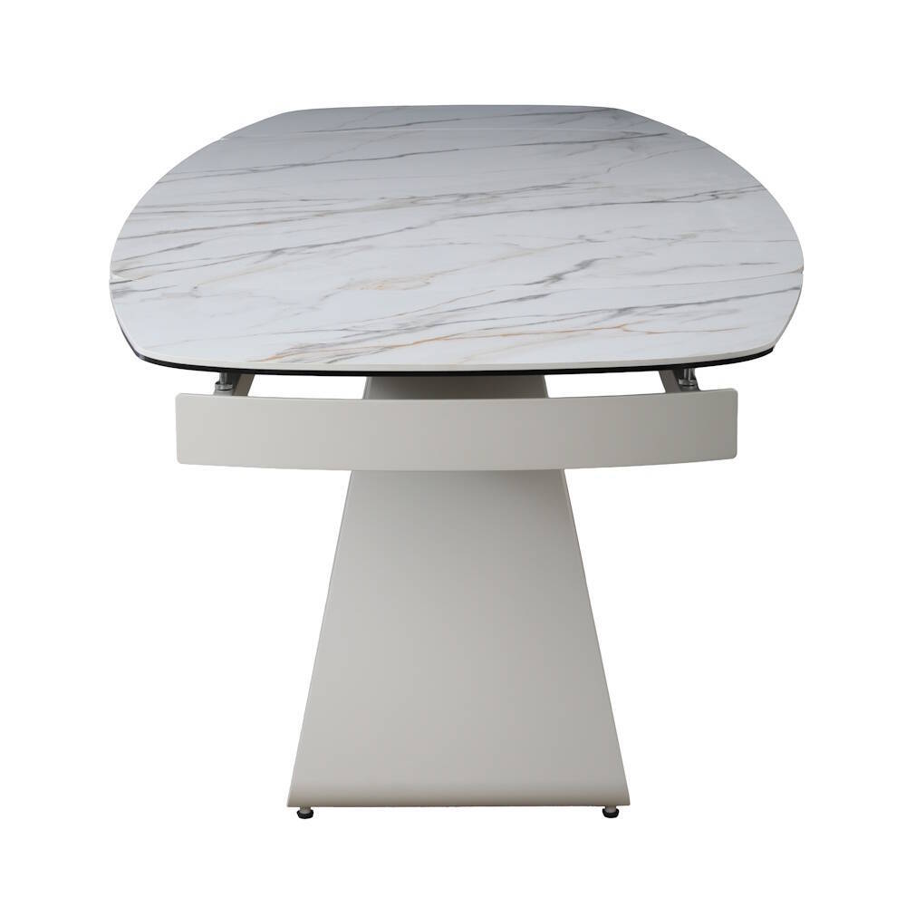 MESA COMEDOR EXTENSIBLE MOD. KAYLA (160/240 CM) PATA CREMA SOBRE CERAMICO - Imagen 3