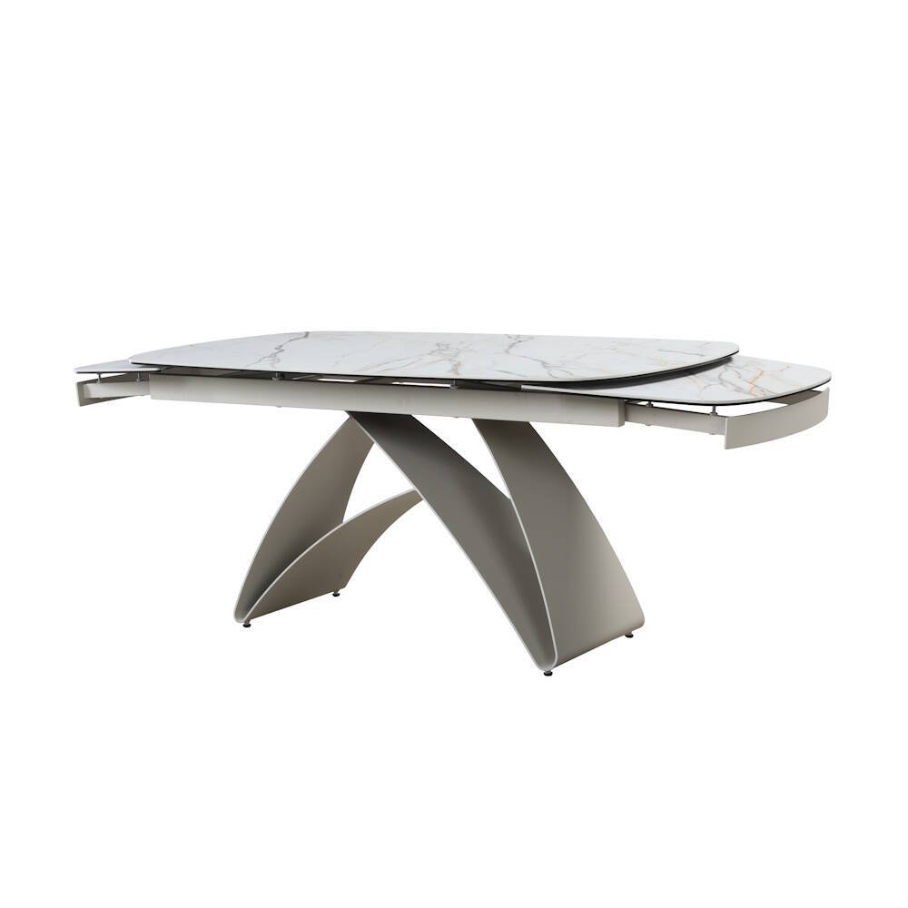 MESA COMEDOR EXTENSIBLE MOD. KAYLA (160/240 CM) PATA CREMA SOBRE CERAMICO - Imagen 4