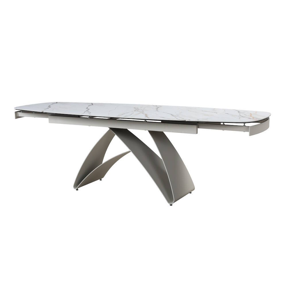 MESA COMEDOR EXTENSIBLE MOD. KAYLA (160/240 CM) PATA CREMA SOBRE CERAMICO - Imagen 5