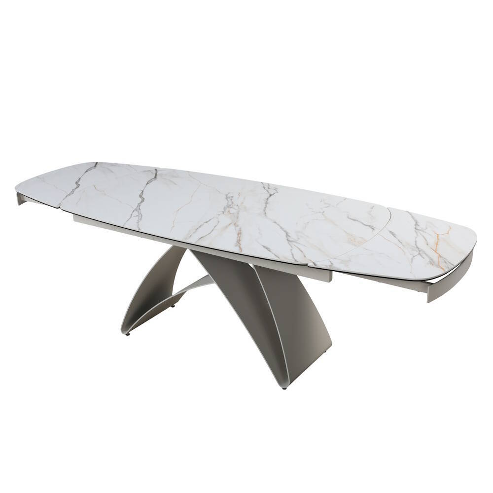 MESA COMEDOR EXTENSIBLE MOD. KAYLA (160/240 CM) PATA CREMA SOBRE CERAMICO - Imagen 6