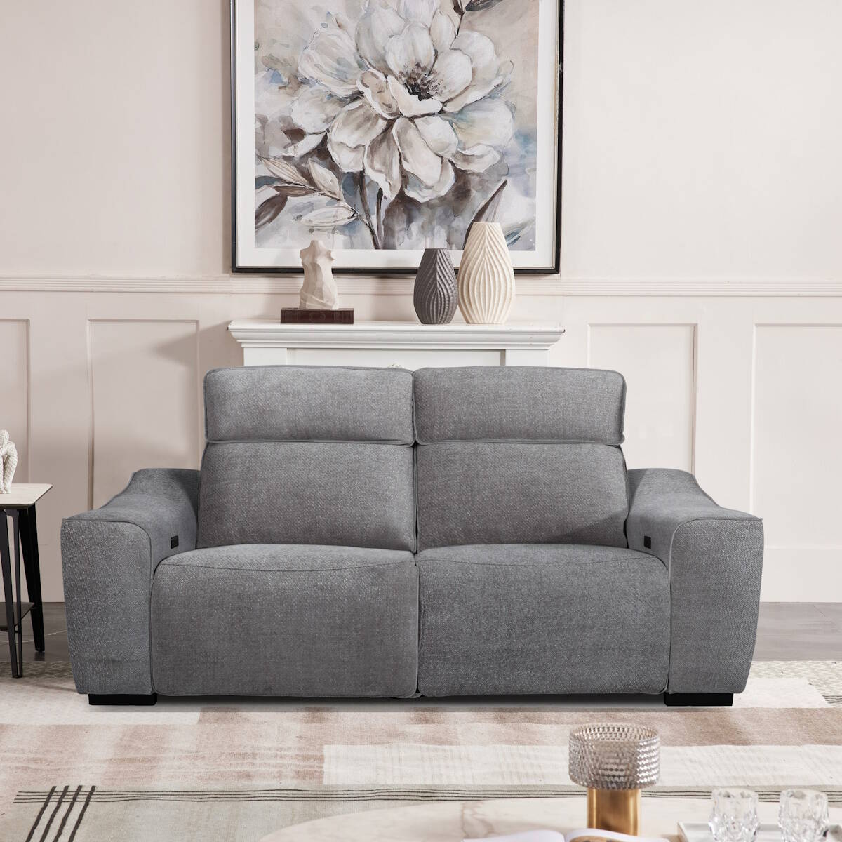 SOFA 3 PL. MOD. KENZO TELA C/ DARK 2 RELAX ELECTRICO