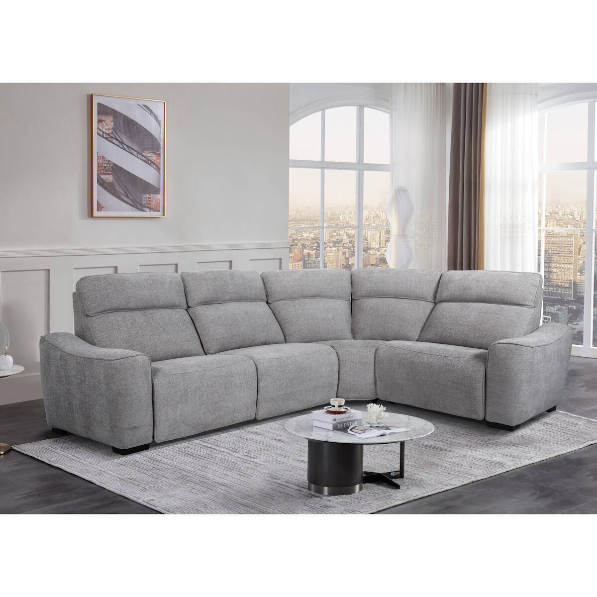 RINCONERA MOD. KENZO TELA C/ DARK 2 RELAX ELECTRICO 2 PL. + RINCON + 1 PL.