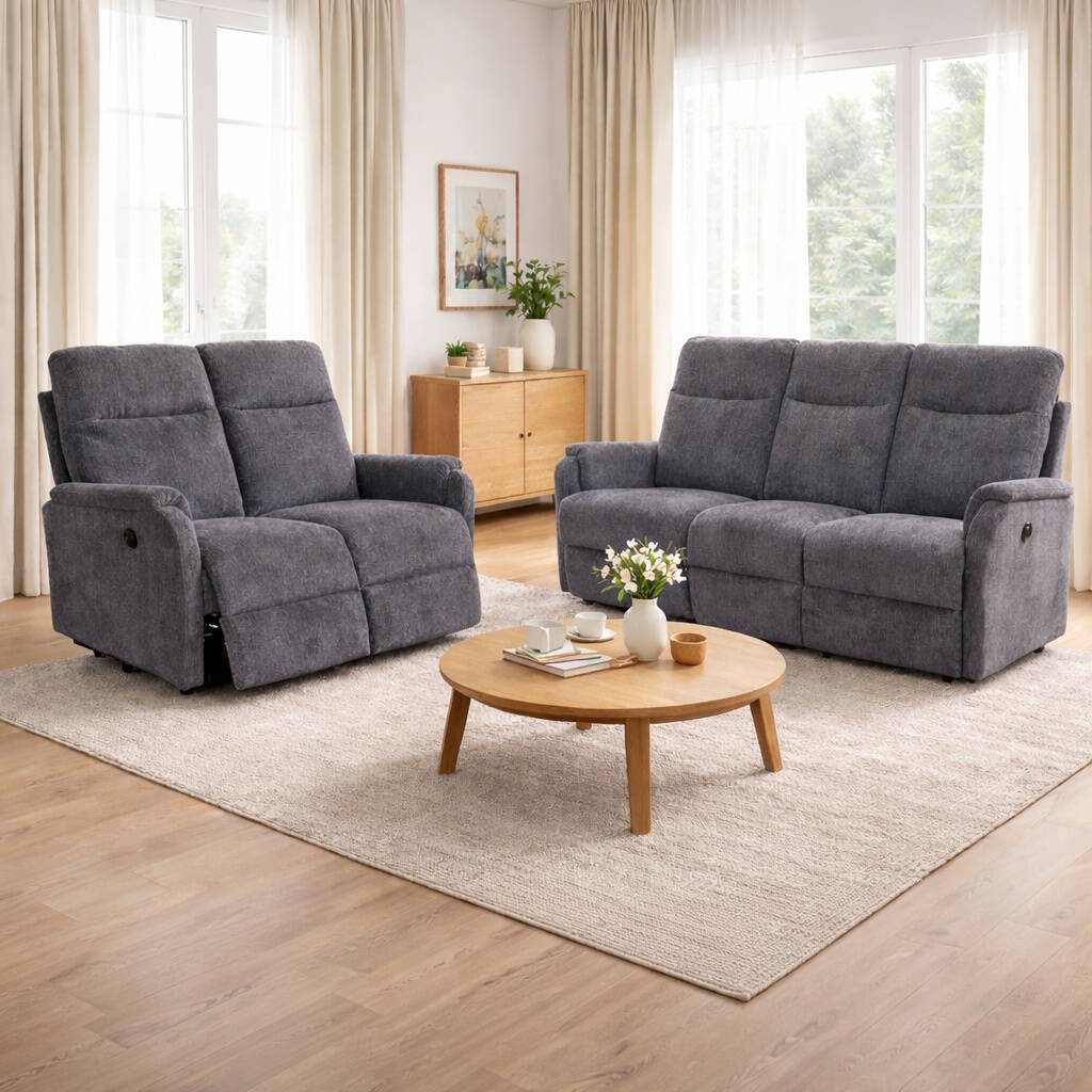 SOFA 3 PL. MOD. MAGNOLIA RELAX ELECTRICO C/ GRIS