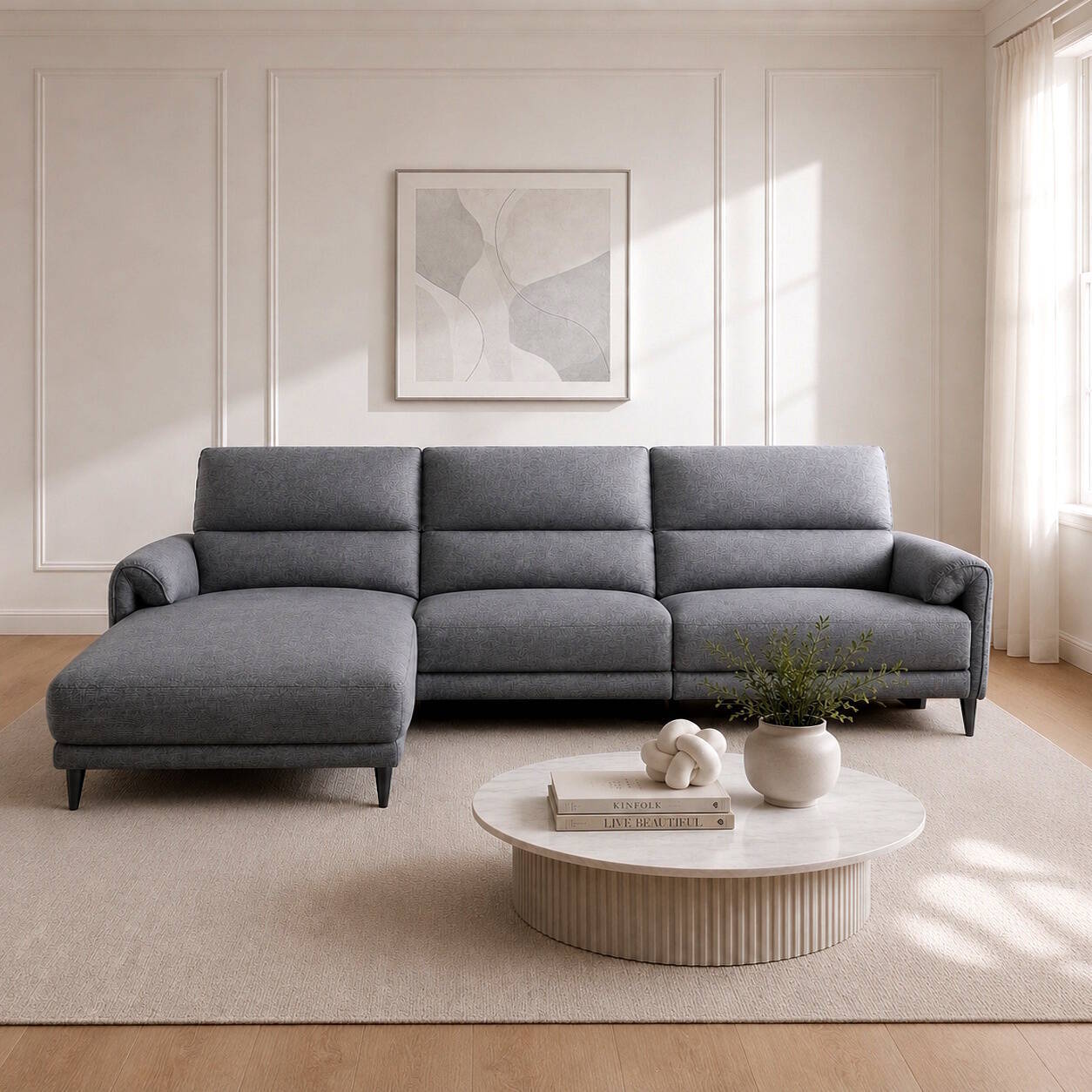 CHAISELONGUE MOD. MANDY VF/IZDA TELA C/ GRIS OSCURO 2 RELAX ELECTRICOS