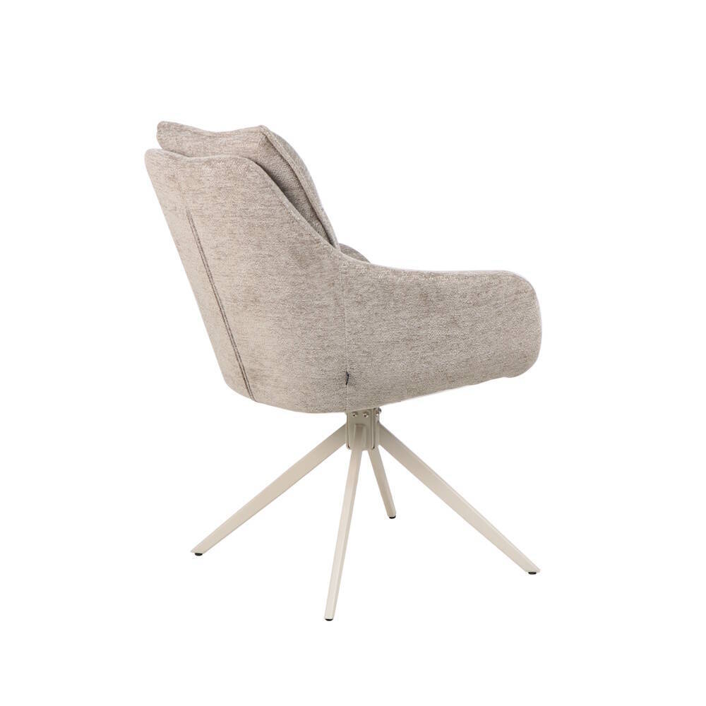 SILLA MOD. MICAELA TELA C/ BEIGE TOSTADO - PATA CREMA CAJAS DE 2 UDS - GIRATORIA 180º - Imagen 3