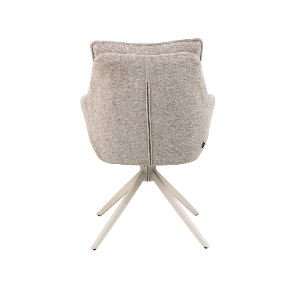 SILLA MOD. MICAELA TELA C/ BEIGE TOSTADO - PATA CREMA CAJAS DE 2 UDS - GIRATORIA 180º - Imagen 4