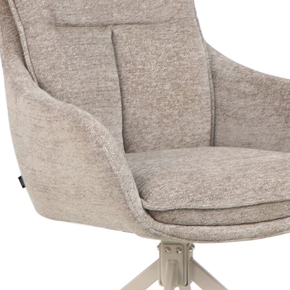 SILLA MOD. MICAELA TELA C/ BEIGE TOSTADO - PATA CREMA CAJAS DE 2 UDS - GIRATORIA 180º - Imagen 5