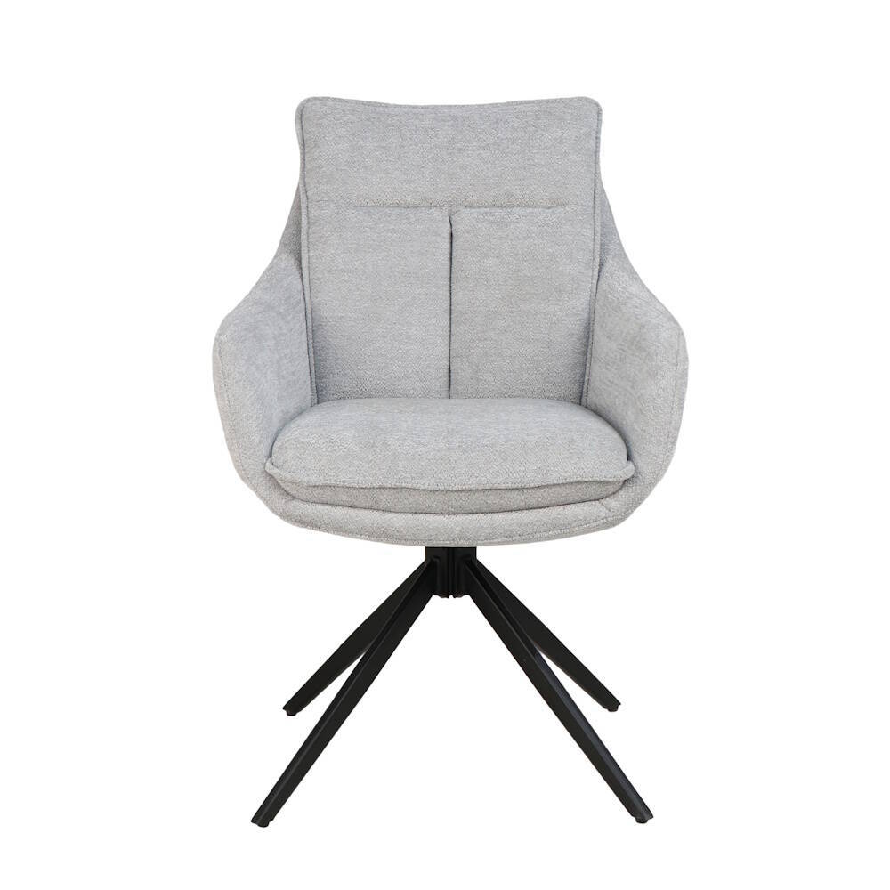 SILLA MOD. MICAELA TELA C/ GRIS CLARO - PATA NEGRA CAJAS DE 2 UDS - GIRATORIA 180º - Imagen 2