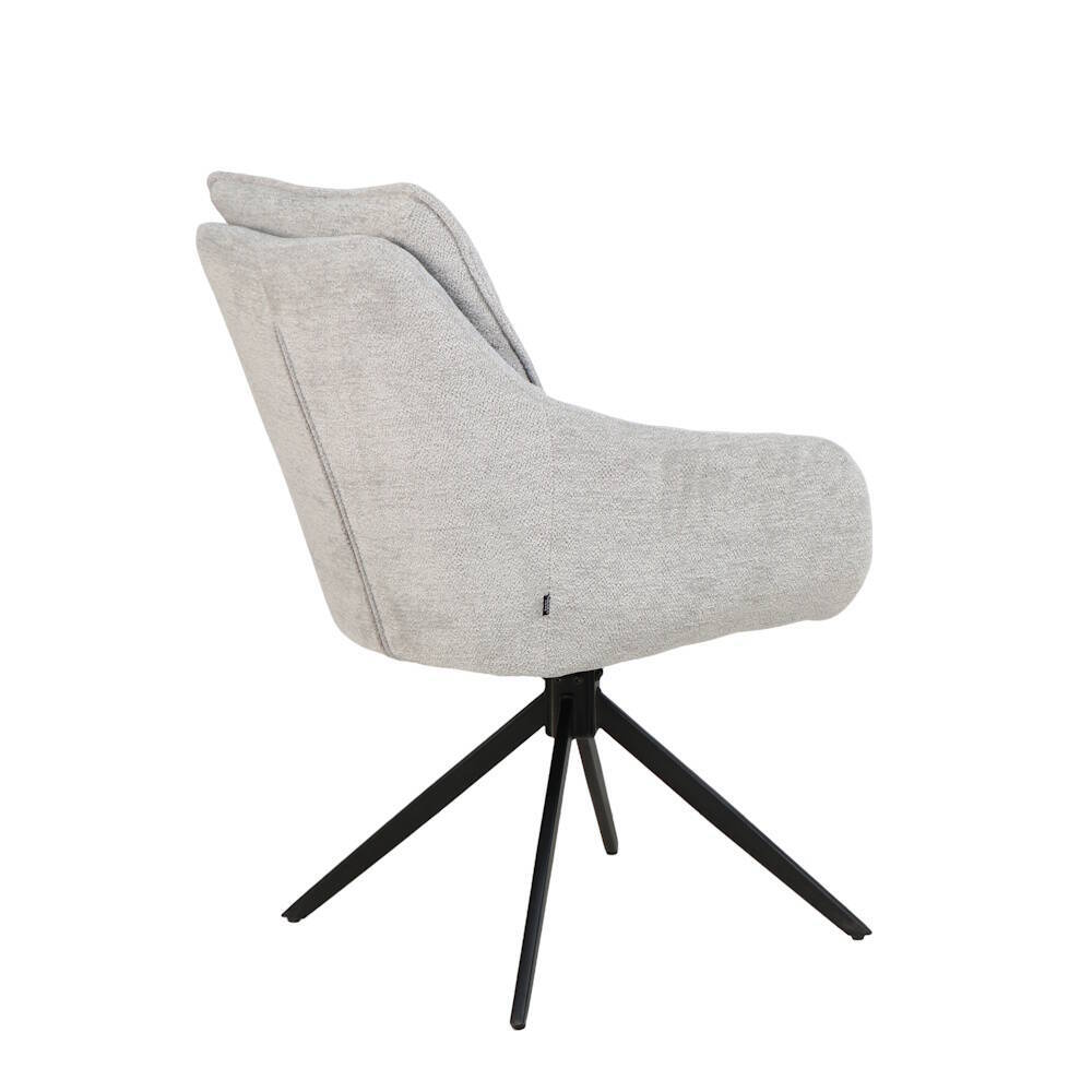 SILLA MOD. MICAELA TELA C/ GRIS CLARO - PATA NEGRA CAJAS DE 2 UDS - GIRATORIA 180º - Imagen 3