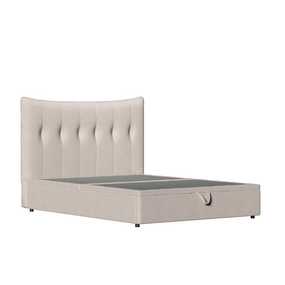 CAMA TAPIZADA MOD. NASIRA 150*190 TELA C/ BEIGE - Imagen 2
