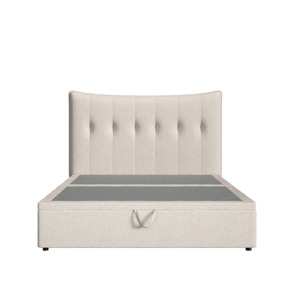 CAMA TAPIZADA MOD. NASIRA 150*190 TELA C/ BEIGE - Imagen 3