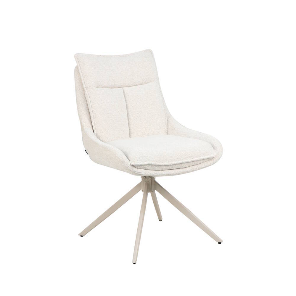 SILLA MOD. NAVIA TELA C/ BEIGE CLARO- PATA CREMA CAJAS DE 2 UDS - GIRATORIA 180º