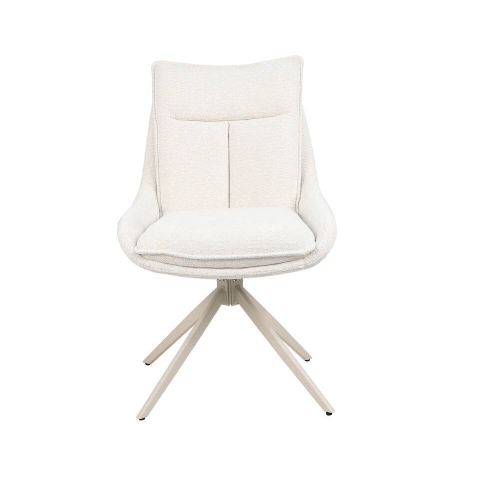 SILLA MOD. NAVIA TELA C/ BEIGE CLARO- PATA CREMA CAJAS DE 2 UDS - GIRATORIA 180º - Imagen 2