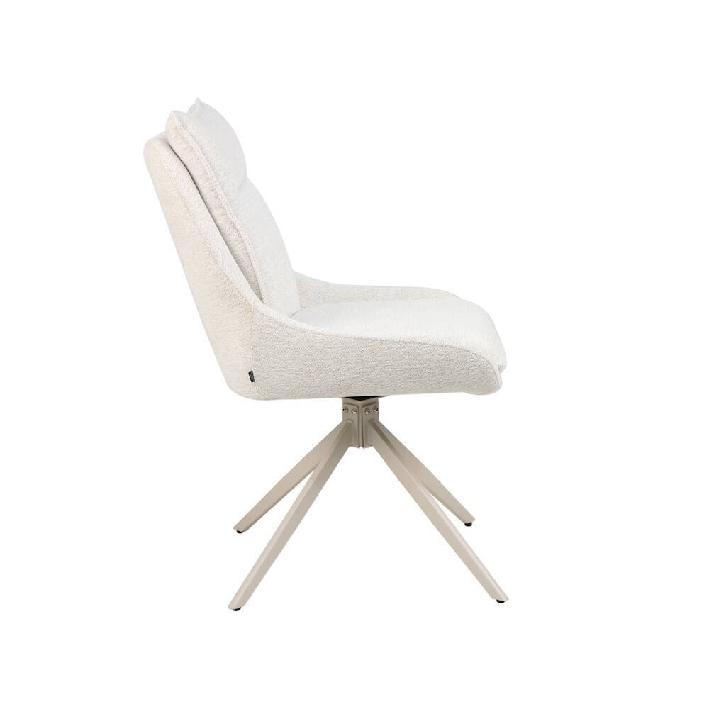 SILLA MOD. NAVIA TELA C/ BEIGE CLARO- PATA CREMA CAJAS DE 2 UDS - GIRATORIA 180º - Imagen 3