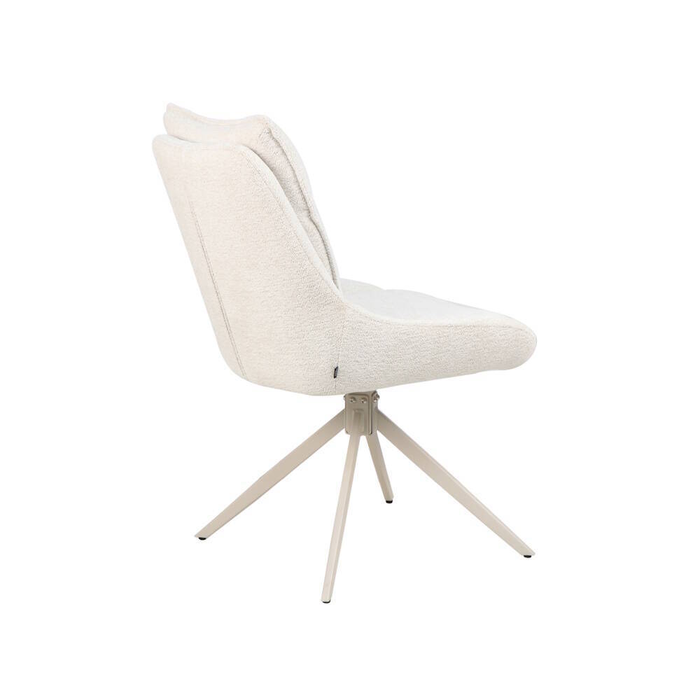 SILLA MOD. NAVIA TELA C/ BEIGE CLARO- PATA CREMA CAJAS DE 2 UDS - GIRATORIA 180º - Imagen 4