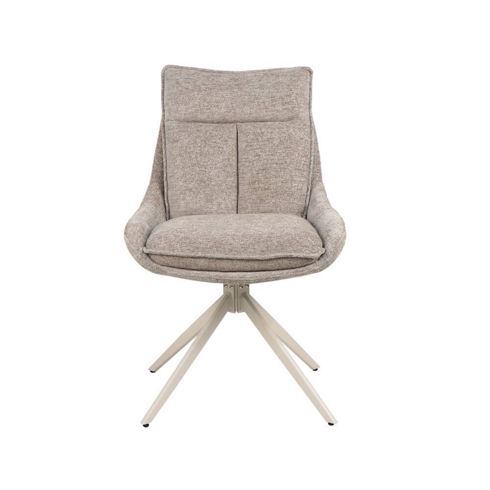 SILLA MOD. NAVIA TELA C/ BEIGE TOSTADO - PATA CREMA CAJAS DE 2 UDS - GIRATORIA 180º - Imagen 2