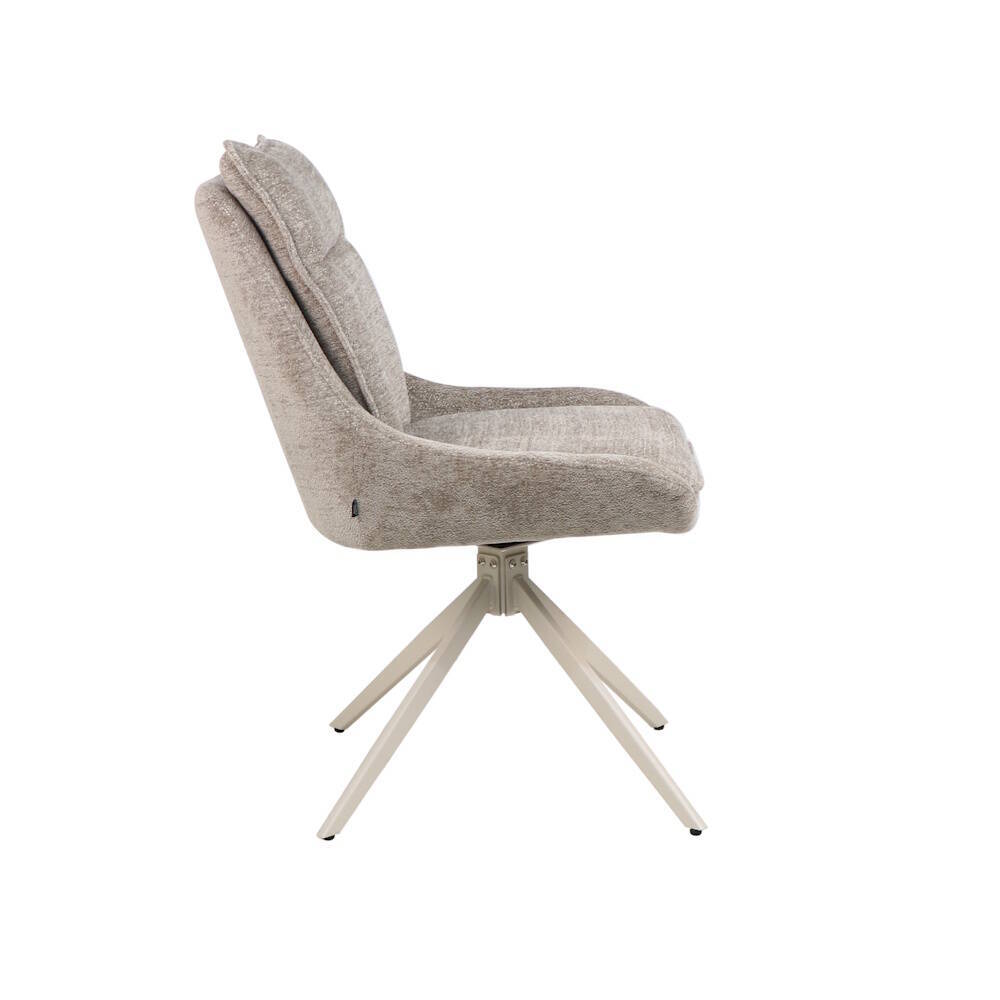 SILLA MOD. NAVIA TELA C/ BEIGE TOSTADO - PATA CREMA CAJAS DE 2 UDS - GIRATORIA 180º - Imagen 3