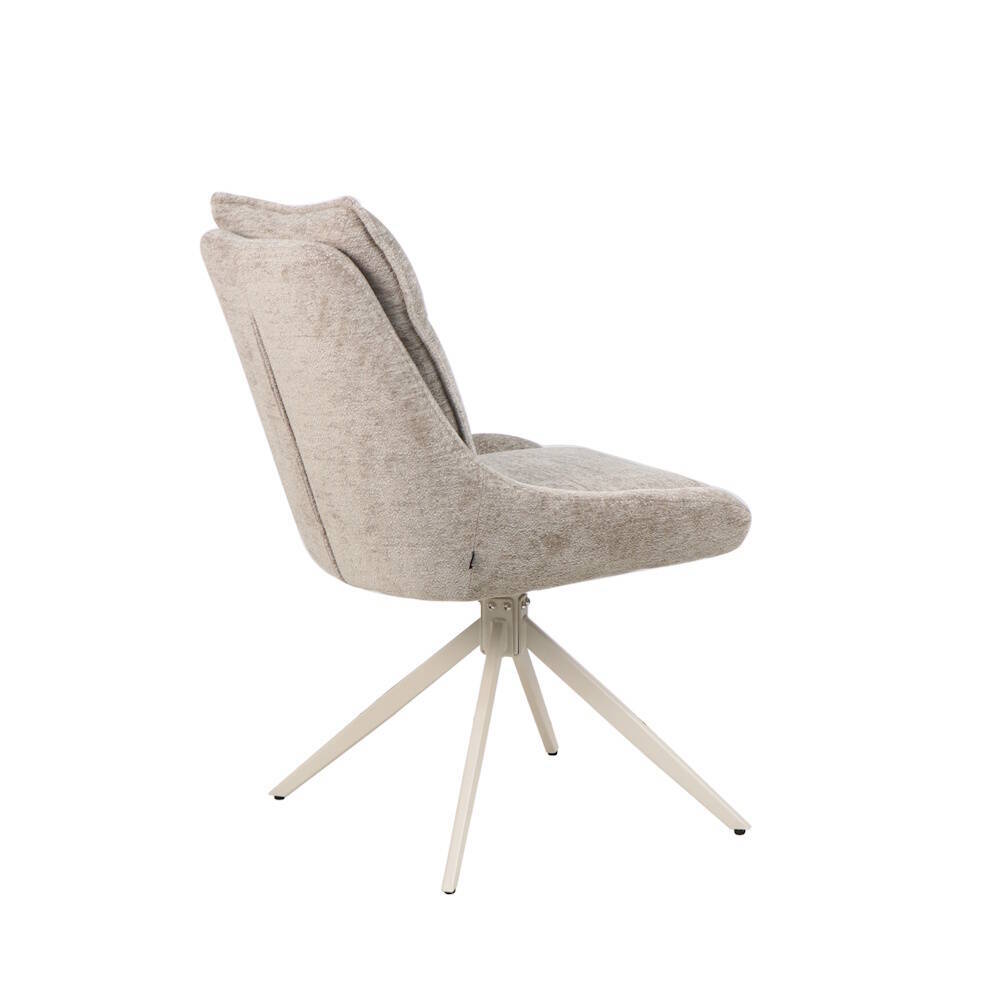 SILLA MOD. NAVIA TELA C/ BEIGE TOSTADO - PATA CREMA CAJAS DE 2 UDS - GIRATORIA 180º - Imagen 4