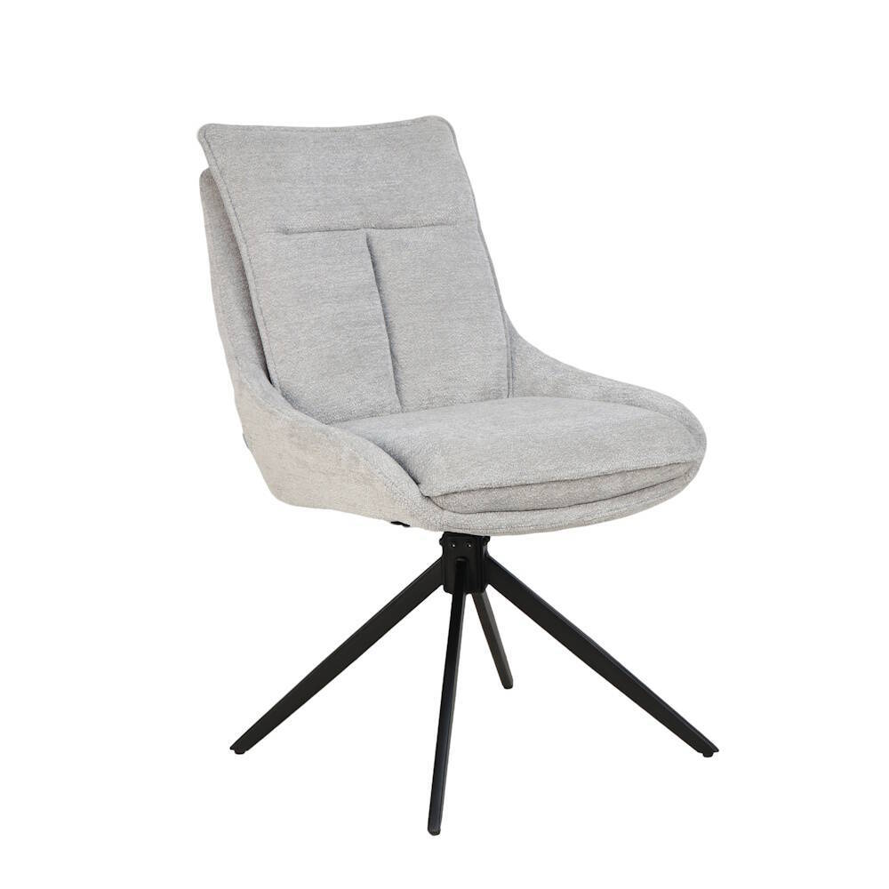 SILLA MOD. NAVIA TELA C/ GRIS CLARO- PATA NEGRA CAJAS DE 2 UDS - GIRATORIA 180º