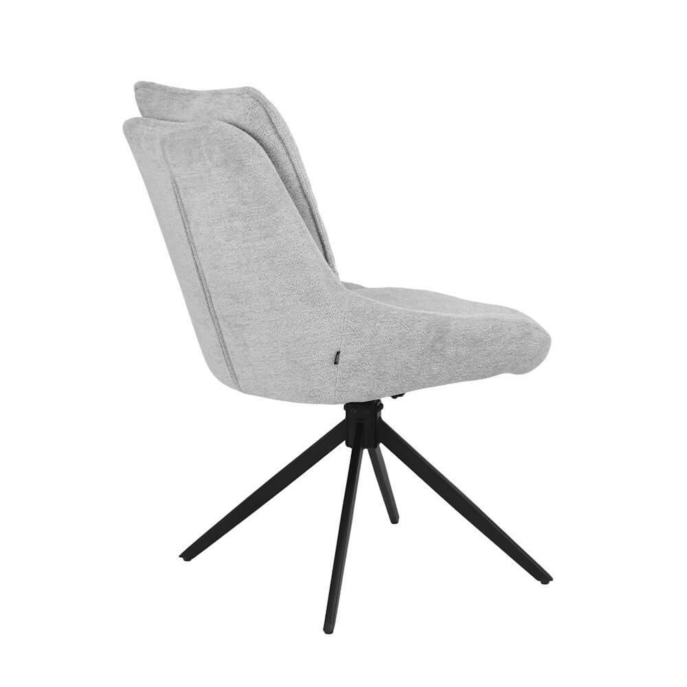SILLA MOD. NAVIA TELA C/ GRIS CLARO- PATA NEGRA CAJAS DE 2 UDS - GIRATORIA 180º - Imagen 3