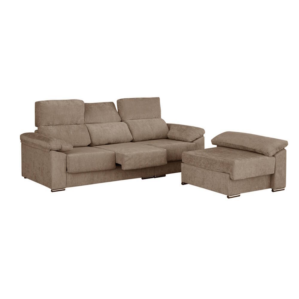 CHAISELONGUE MOD. SEGOVIA TELA C/ BEIGE OSCURO - Imagen 2